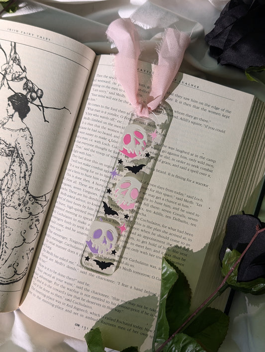 Skull Candy Apple Acrylic Bookmark