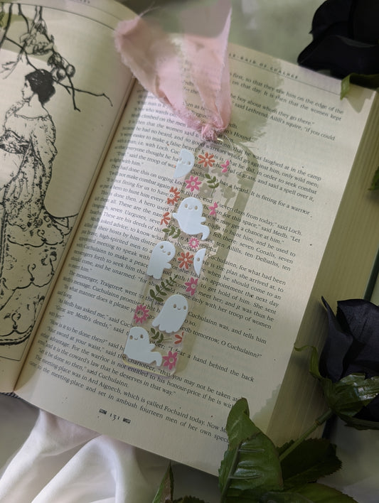 Frolicking Floral Ghosts Acrylic Bookmark