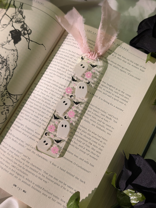 Feelin' Ghosty Pink Halloween Acrylic Bookmark