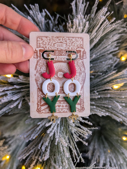 J-O-Y Christmas Clay Dangles